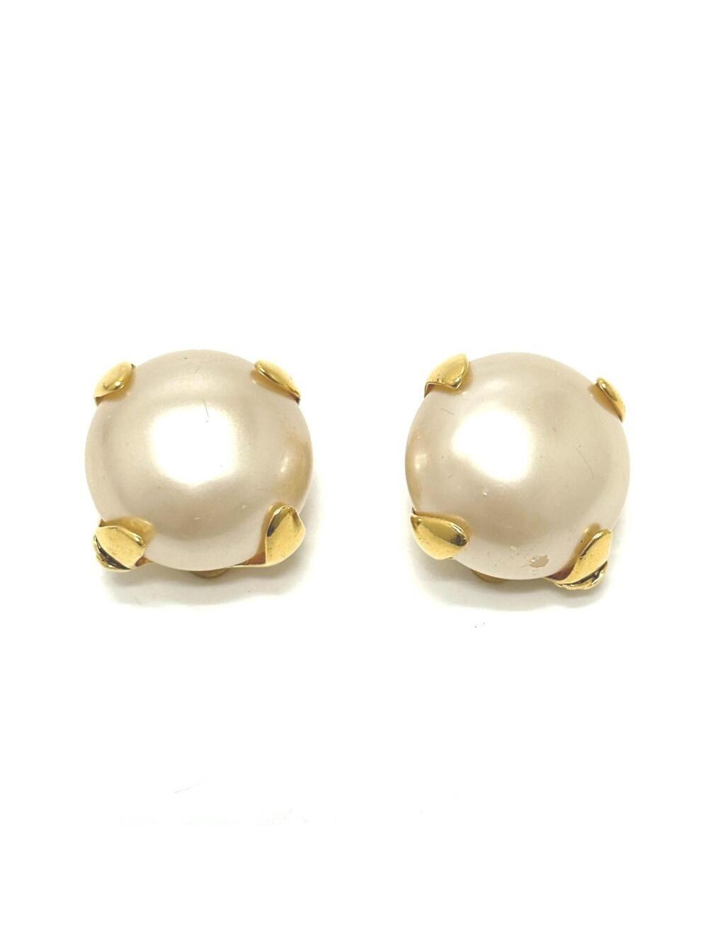 Chanel Vintage Earrings Pearl Gold-Tone #347039C43B
